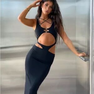 Outcast Cut Out Black Dress